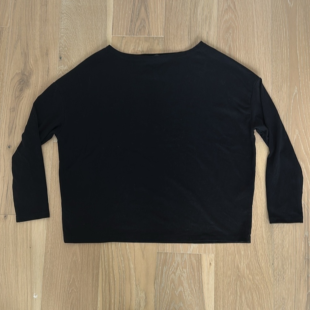 ALL SAINTS Rita Oversized Tee Black Boat Neck Long Sleeve Slouchy Relaxed Tshirt - Picture 15 of 15